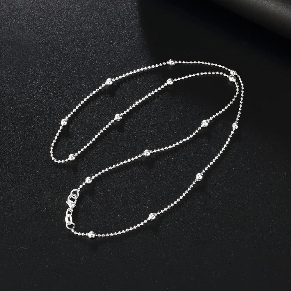 40-60CM 925 Sterling Silver Necklace fine bead chain For Women high quality Fashion Jewelry Christmas Gifts