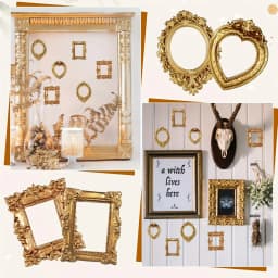 12pcs Vintage Mini Picture Frames Golden Baroque Resin Display Cases Wedding Christmas Photo Display Frames Home Decoration