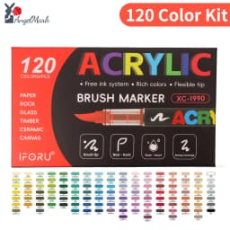 12-168 Colors Acrylic Paint Pen Marker Brush Tip Paint Marker For Rock Painting Wood Canvas Stone Christmas Gift DIY Craft