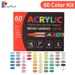 12-168 Colors Acrylic Paint Pen Marker Brush Tip Paint Marker For Rock Painting Wood Canvas Stone Christmas Gift DIY Craft
