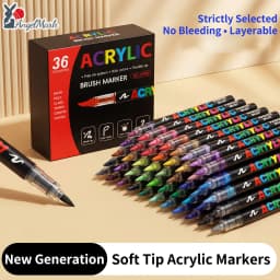 12-168 Colors Acrylic Paint Pen Marker Brush Tip Paint Marker For Rock Painting Wood Canvas Stone Christmas Gift DIY Craft