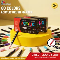 12-168 Colors Acrylic Paint Pen Marker Brush Tip Paint Marker For Rock Painting Wood Canvas Stone Christmas Gift DIY Craft