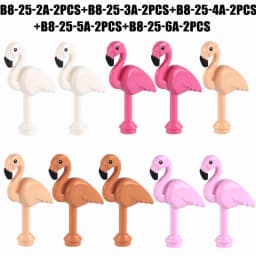 DIY City Street View Animal Series Building Blocks Zoo Pet Flamingo Owl Parrot Farm Accessories Bricks Friends Christmas Toys