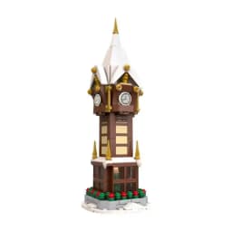 345PCS MOC Building Blocks Winter Village Christmas Street Clock Tower Street View Series Toy Gifts Finished Size 8 * 8 * 25CM