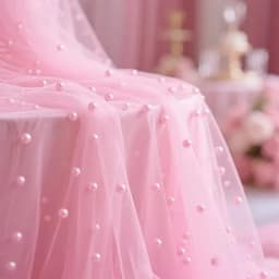 Pearl Tablecloth Bulk Table Runner Pearl Veil Lace Tulle Fabrics perfect for wedding parties and events, and an ideal Christmas