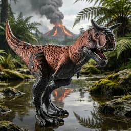 High Detail Carnotaurus Dinosaur Toy, Solid Plastic Lifelike Dino Figurine, Birthday Christmas Gift for Kids Boys & Girls