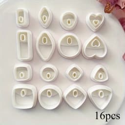 16Pcs Mini Geometric Polymer Clay Cutters | Stud Earring & Jewelry Making Molds | Festival Craft Tools for Easter/Christmas