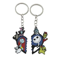 the Nightmare before Christmas Keyrings - Cartoon Heart Sally & Jack Skellington Key Chains - Friends Backpack Ornament