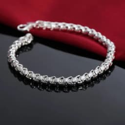 Noble Nice 925 Sterling Silver Geometric 4MM Chain Bracelets for Women Wedding Party Christmas Gifts Fashion Jewelry