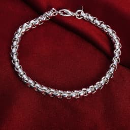 Noble Nice 925 Sterling Silver Geometric 4MM Chain Bracelets for Women Wedding Party Christmas Gifts Fashion Jewelry