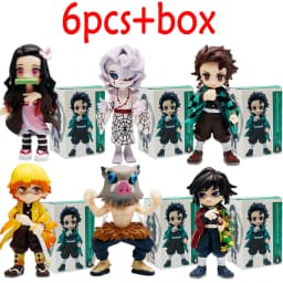 Anime Demon Slayer Figure Tanjiro Kamado Nezuko Anime Blind Box Toys Statue PVC Model Ornament Child Birthday Christmas Gift