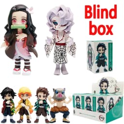 Anime Demon Slayer Figure Tanjiro Kamado Nezuko Anime Blind Box Toys Statue PVC Model Ornament Child Birthday Christmas Gift