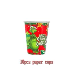 Christmas Grinch Birthday Party dinnerware Disposable Banner Cake Topper Hanging Flag Grinch Balloons Birthday Decoration set