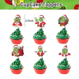 Christmas Grinch Birthday Party dinnerware Disposable Banner Cake Topper Hanging Flag Grinch Balloons Birthday Decoration set
