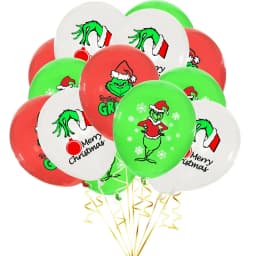 Christmas Grinch Birthday Party dinnerware Disposable Banner Cake Topper Hanging Flag Grinch Balloons Birthday Decoration set