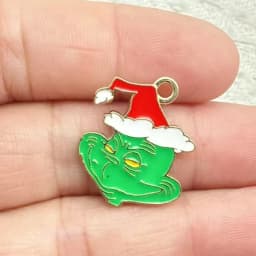 10pcs Cartoon Christmas Anime Charms for Jewelry Making Enamel Earring Phone Pendant Diy Accessories Alloy Metal Plated