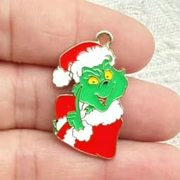10pcs Cartoon Christmas Anime Charms for Jewelry Making Enamel Earring Phone Pendant Diy Accessories Alloy Metal Plated