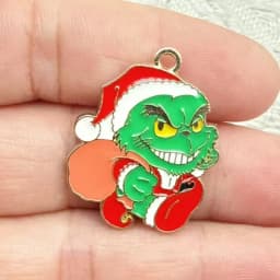 10pcs Cartoon Christmas Anime Charms for Jewelry Making Enamel Earring Phone Pendant Diy Accessories Alloy Metal Plated