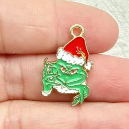 10pcs Cartoon Christmas Anime Charms for Jewelry Making Enamel Earring Phone Pendant Diy Accessories Alloy Metal Plated