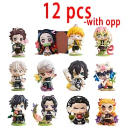 1-12pcs Anime Demon Slayer Blind Box Tanjiro Kamado Nezuko Cartoon Figure PVC Model Ornament Child Christmas Halloween Gift