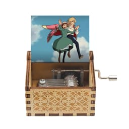 Hotsale 58 styles Anime Antique carved Wooden Hand Crank Music Box figure Christmas Birthday Gift Home Decoration