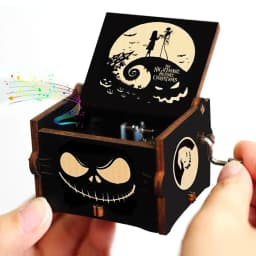 Hotsale 58 styles Anime Antique carved Wooden Hand Crank Music Box figure Christmas Birthday Gift Home Decoration