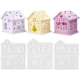 3D House Silicone Mold DIY Christmas Tree Love Star House Ornament Decor Plaster Epoxy Resin Candle Holder Mold Crafts Making