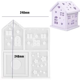 3D House Silicone Mold DIY Christmas Tree Love Star House Ornament Decor Plaster Epoxy Resin Candle Holder Mold Crafts Making