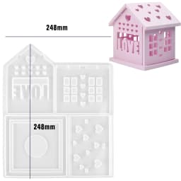 3D House Silicone Mold DIY Christmas Tree Love Star House Ornament Decor Plaster Epoxy Resin Candle Holder Mold Crafts Making