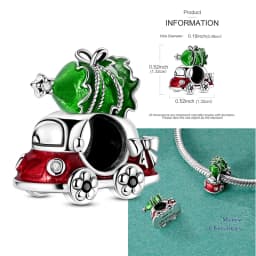 925 Sterling Silver Santa Claus Charms Bead Christmas House Dangle Pendant Fit Bangle Bracelet Necklace DIY Jewelry