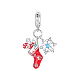 925 Sterling Silver Santa Claus Charms Bead Christmas House Dangle Pendant Fit Bangle Bracelet Necklace DIY Jewelry