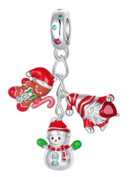 925 Sterling Silver Santa Claus Charms Bead Christmas House Dangle Pendant Fit Bangle Bracelet Necklace DIY Jewelry