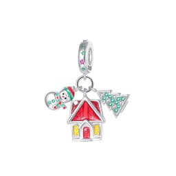925 Sterling Silver Santa Claus Charms Bead Christmas House Dangle Pendant Fit Bangle Bracelet Necklace DIY Jewelry