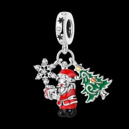 925 Sterling Silver Santa Claus Charms Bead Christmas House Dangle Pendant Fit Bangle Bracelet Necklace DIY Jewelry