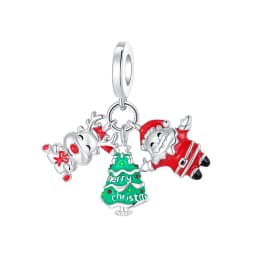 925 Sterling Silver Santa Claus Charms Bead Christmas House Dangle Pendant Fit Bangle Bracelet Necklace DIY Jewelry