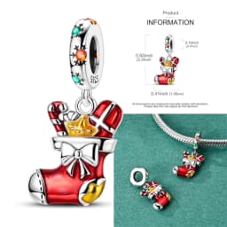 925 Sterling Silver Santa Claus Charms Bead Christmas House Dangle Pendant Fit Bangle Bracelet Necklace DIY Jewelry
