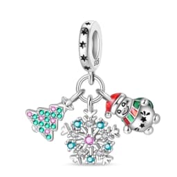 925 Sterling Silver Santa Claus Charms Bead Christmas House Dangle Pendant Fit Bangle Bracelet Necklace DIY Jewelry
