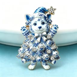 Wuli&baby Christmas Tree Dog Brooches For Women Unisex 2-color Rhinestone Cute Corgi Dog New Year Party Causal Brooch Pins Gifts