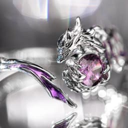 Game Honkai: Star Rail Castorice Cosplay Adjustable Ring Purple Zircon Finger Rings Adult Christmas Party Prop