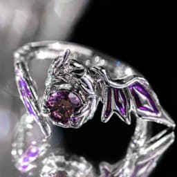 Game Honkai: Star Rail Castorice Cosplay Adjustable Ring Purple Zircon Finger Rings Adult Christmas Party Prop