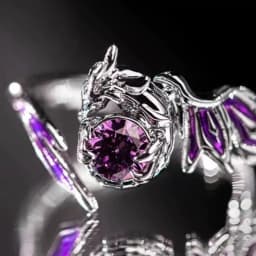 Game Honkai: Star Rail Castorice Cosplay Adjustable Ring Purple Zircon Finger Rings Adult Christmas Party Prop