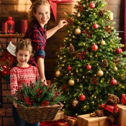 50Pcs Christmas Artificial Pine Branches Red Berry Stems Pine Cones Pine Needles for DIY Craft Garland Wreath Xmas Home Decor