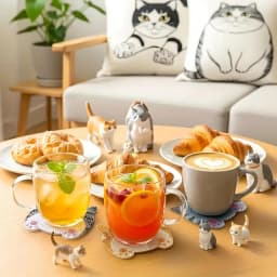 8-piece DIY Diamond Painting Wooden Cup Mat Set, Cute Animal Pattern Mosaic Tea Cup Mat with Bracket, Christmas Decoration Non s