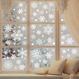 137 Christmas Snowflake Window Flowers - PVC Electrostatic Stickers for Glass - Reusable Winter Decorative Stickers