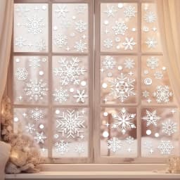 137 Christmas Snowflake Window Flowers - PVC Electrostatic Stickers for Glass - Reusable Winter Decorative Stickers