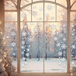 137 Christmas Snowflake Window Flowers - PVC Electrostatic Stickers for Glass - Reusable Winter Decorative Stickers