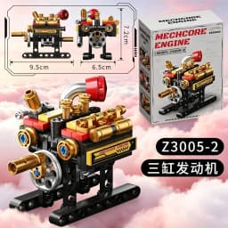 V8 Engine, MOC Mini Engine,8-Cylinder Turbocharged Engine, Building Mechanical Set for Interactive Assembly Toys, Christmas Gift