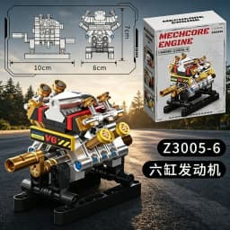 V8 Engine, MOC Mini Engine,8-Cylinder Turbocharged Engine, Building Mechanical Set for Interactive Assembly Toys, Christmas Gift