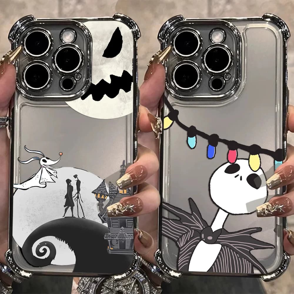 The Nightmare before Christmas Plating Phone Case For iPhone 17 17e 16 15 14 13 12 11 Pro Max X XR XSMax Mini Air Plus Anti-Fall