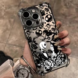 The Nightmare before Christmas Plating Phone Case For iPhone 17 17e 16 15 14 13 12 11 Pro Max X XR XSMax Mini Air Plus Anti-Fall